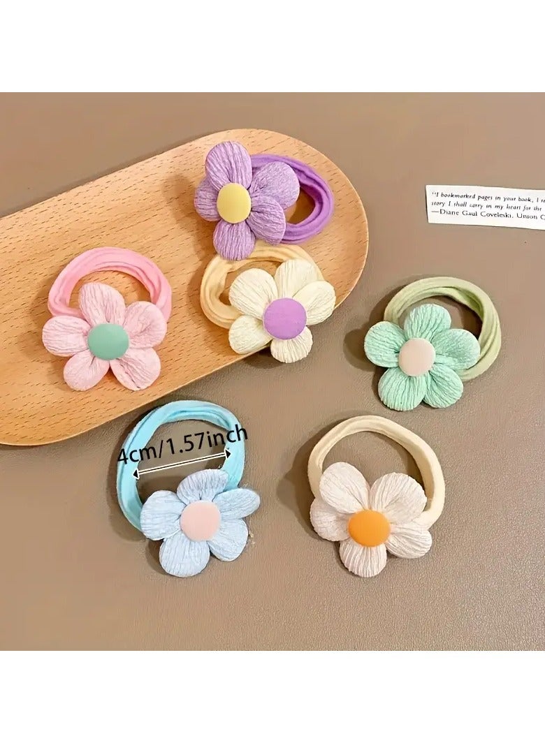 Goolsky Chic Candy-Colored Hair Ties for Girls - Gentle on Hair, High Elasticity with Bow & Flower Accents, Perfect for All Seasons - Image 3