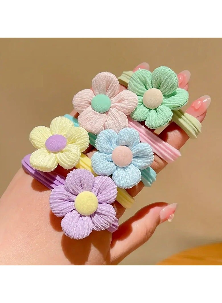 Goolsky Chic Candy-Colored Hair Ties for Girls - Gentle on Hair, High Elasticity with Bow & Flower Accents, Perfect for All Seasons - Image 2
