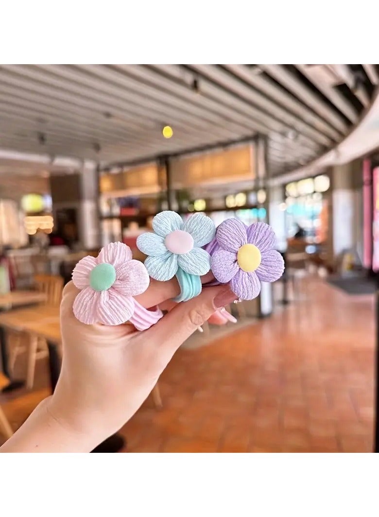 Goolsky Chic Candy-Colored Hair Ties for Girls - Gentle on Hair, High Elasticity with Bow & Flower Accents, Perfect for All Seasons - Image 5