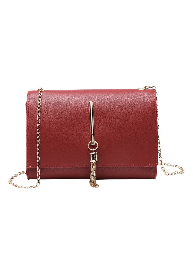 2019 Korean Style Women's Bag Mobile Phone Bag Hanging Tassel Small Bag Shoulder Crossbody Bag Small Fresh Chain Small Square Bag-Color:Black - Image 2