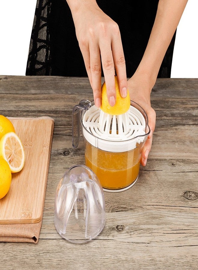 Sunhanny Citrus Juicer, Sunhanny Orange Lemon Manual Hand Squeezer, Anti-Slip Lid Rotation Reamer Lime Press, 17-Ounce Capacity, Clear - Image 2