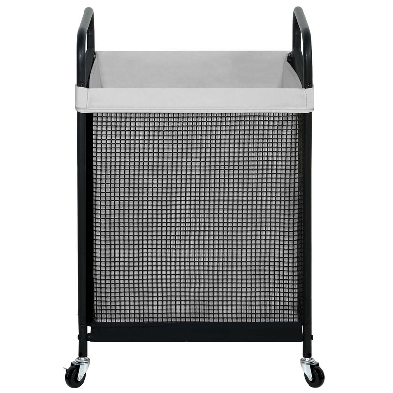 STO STO Laundry Hamper, 90L Rolling Laundry Sorter Cart with Removable and Washable Liner Bag, Clothes Hamper with Wheels and Metal Handle for Laundry Room and Bedroom, Gray - Image 1