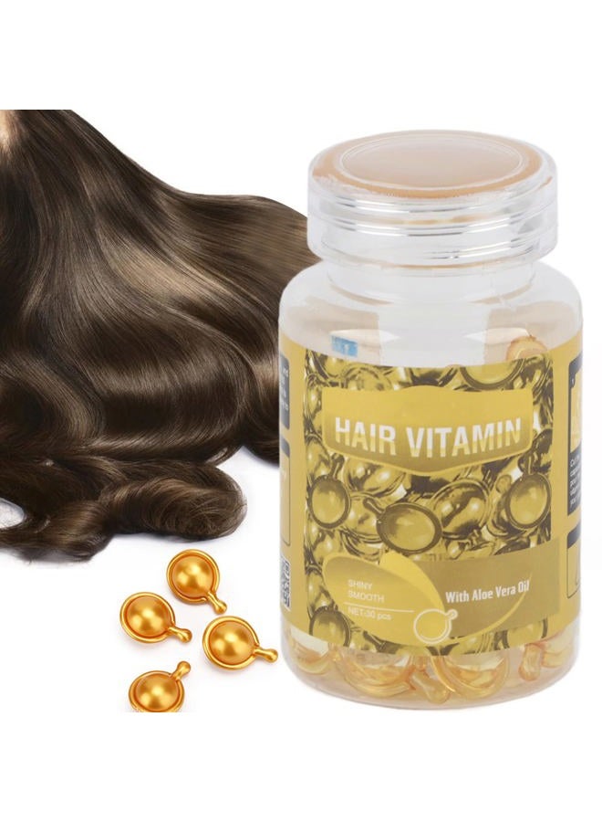 ANGGREK Hair Care Vitamin Capsules, Professional Anti-Frizz Hydrating Essential Oil for Hair Breakage Repair for Repair and Care (Yellow) - Image 1