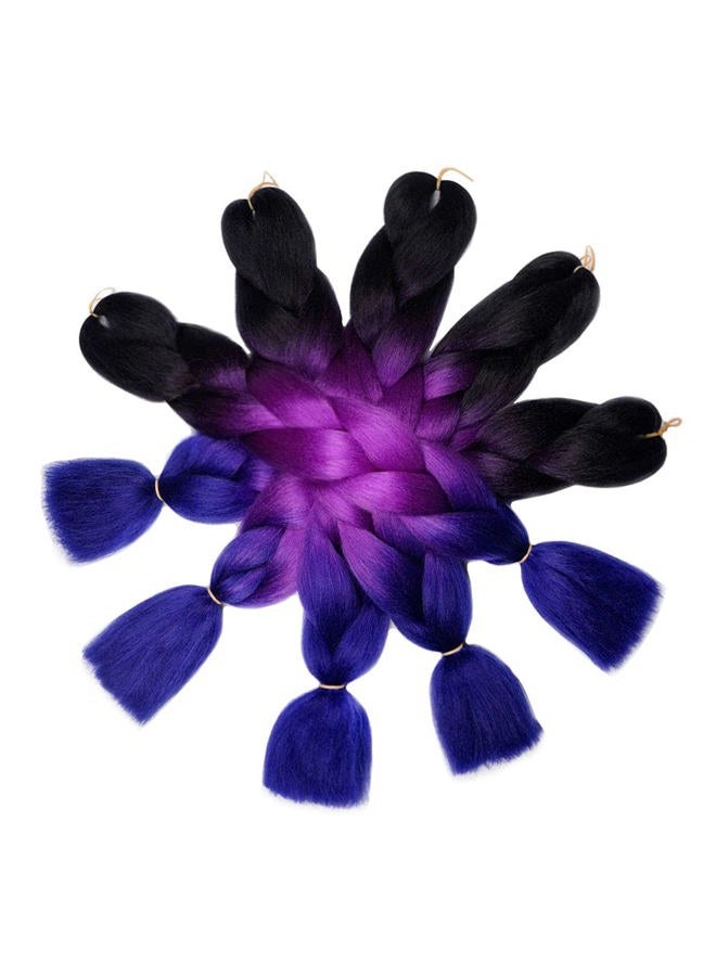 AIDUSA ( 49 Black to Purple) - Ombre Colours Braiding Hair Ombre 5pcs Synthetic Braids Hair Extensions 60cm 3 Tone Ombre Braiding Hair Kanekalon Yaki Crochet Braids 100g ( 49 Black to Purple) - Image 5