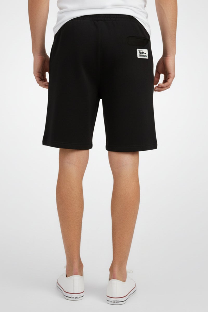 Fudo Men Graphic Print Basic Shorts, Black - Image 4