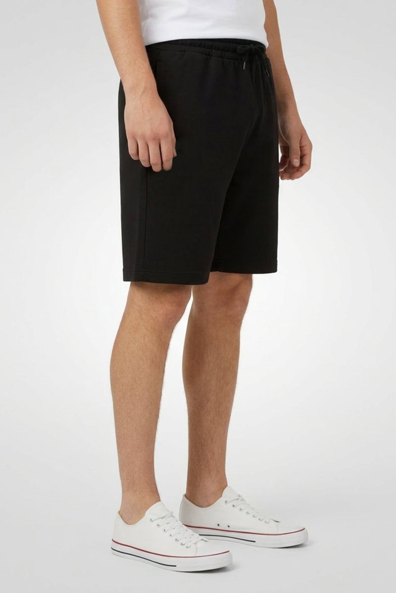 Fudo Men Graphic Print Basic Shorts, Black - Image 3
