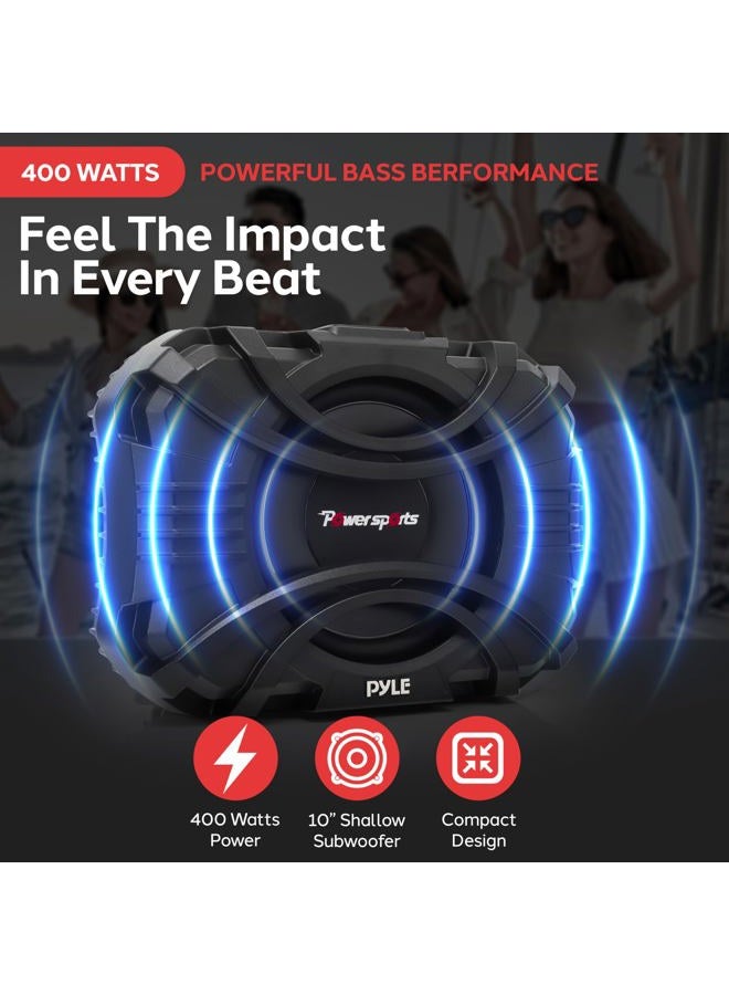 Pyle 10 Inch Subwoofer System - 400 Watts Passive Subwoofer for Marine & Powersports, Quick-Mount, Water Resistant Vehicle System, Weatherproof Housing, Designed for UTVs & Boats - Image 2