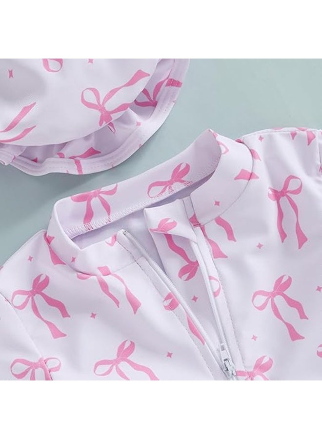 Toddler Girls' Sun Protection Swimsuit Set, with Hat - Image 3