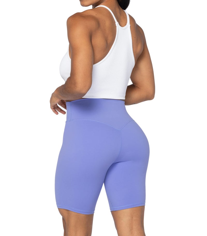 Sunzel No Front Seam High Waist Biker Shorts for Women, Squat Proof Yoga Workout Gym Bike Shorts 8" Periwinkle Medium - Image 5