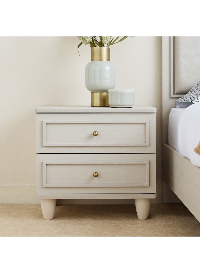 Home Box Bergenz 2-Drawer Nightstand in Light Beige - Image 2
