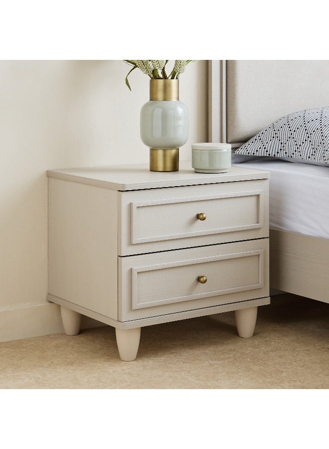 Home Box Bergenz 2-Drawer Nightstand in Light Beige - Image 1