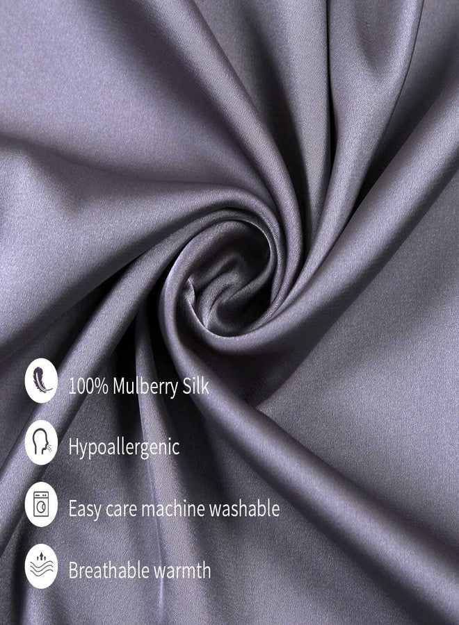 Jocoku 100% Mulberry Silk Pillowcases Set of 2 for Hair and Skin and Super Soft and Breathable Standard Size Nature Silk Pillowcases (Standard, Gray) - Image 2