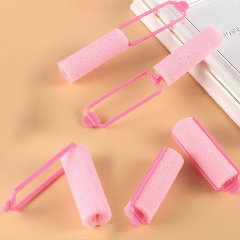 TERRIFI 12 Pcs Soft Foam Hair Rollers 7CM Heatless Hair Curlers for Damage-Free Curls Overnight Sleep Curlers Pink Hair Curling Rods for Women Holiday Party Hairstyles - Image 2