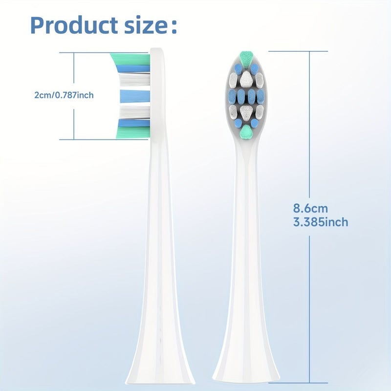 12 Pcs Electric Toothbrush Replacement Heads Compatible With Hx3 6 9 Series Ergonomic Design White Gentle Cleansing Durable Brush Heads Ideal Gift - Image 3