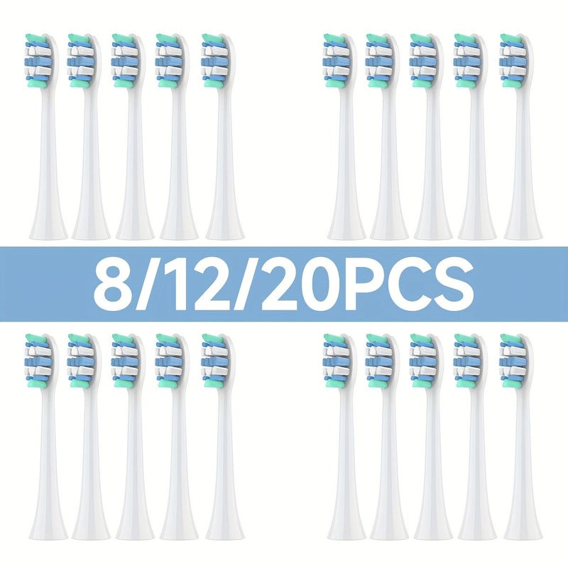 12 Pcs Electric Toothbrush Replacement Heads Compatible With Hx3 6 9 Series Ergonomic Design White Gentle Cleansing Durable Brush Heads Ideal Gift - Image 1