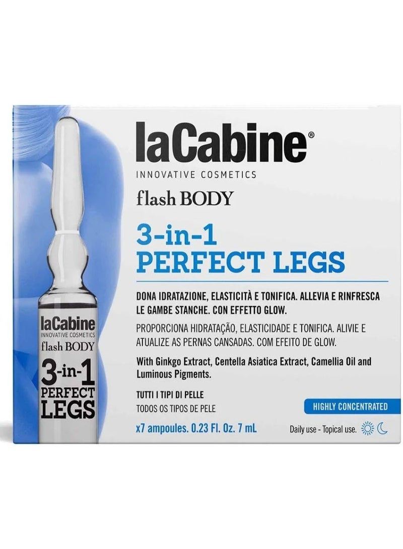 La Cabine Flash Body 3-In-1 Perfect Legs Concentrated Ampoules 7x7ml - Image 1