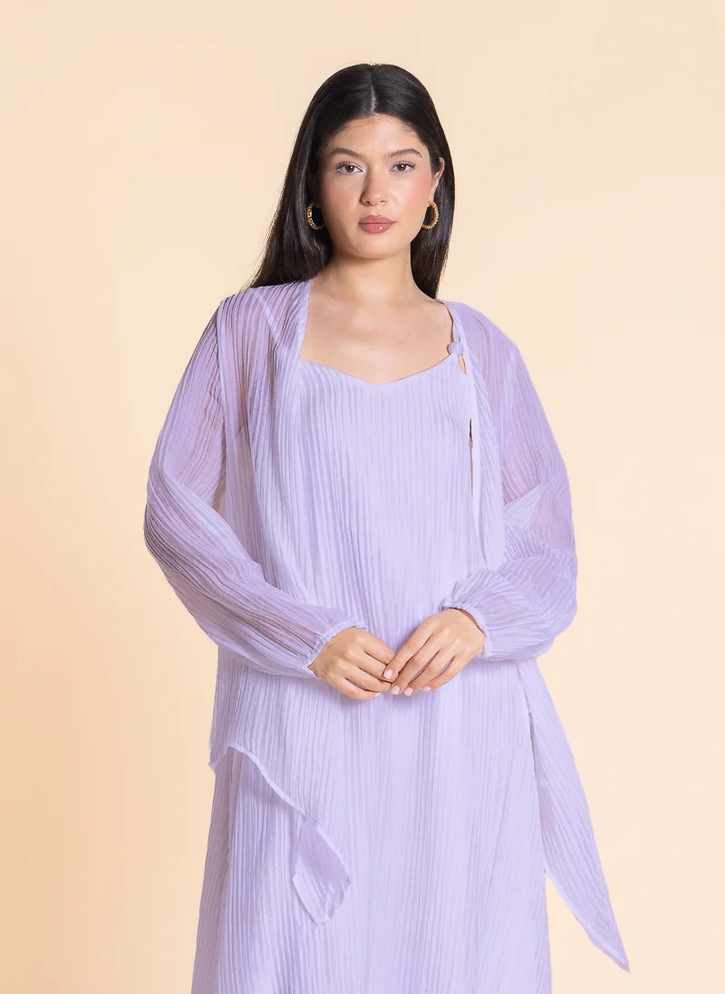 SHAPES Lavender Crinkle Midi Dress