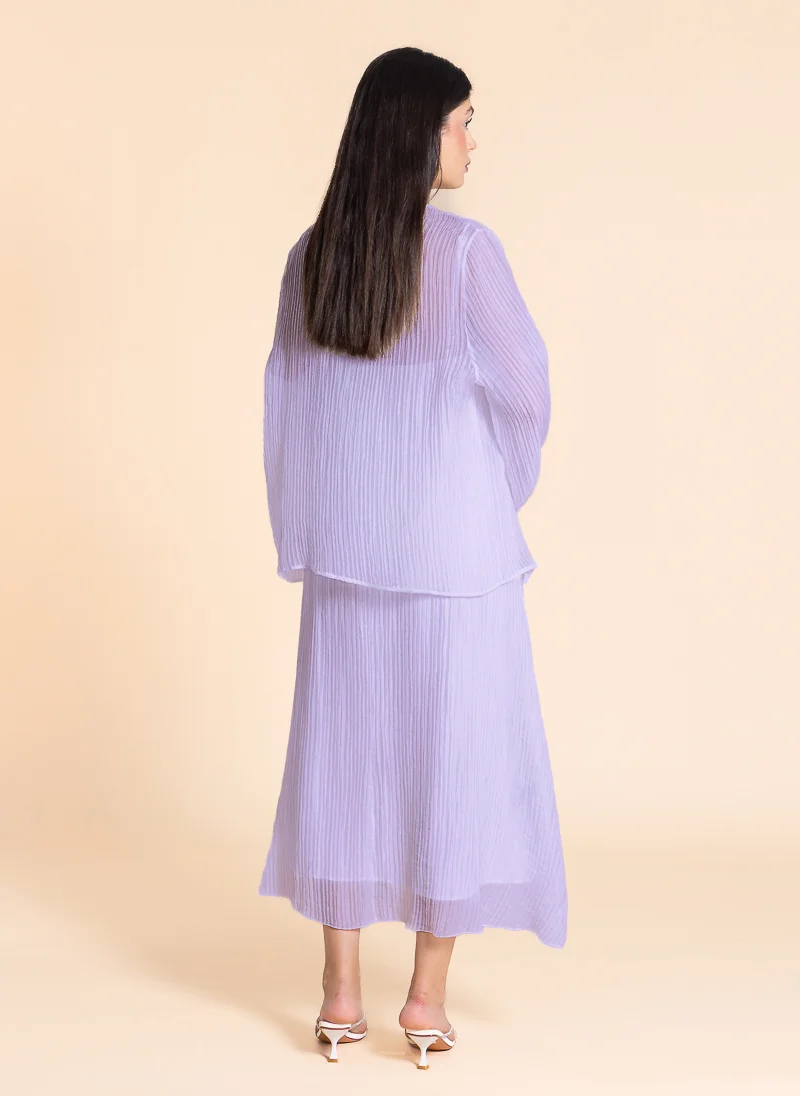 SHAPES Lavender Crinkle Midi Dress