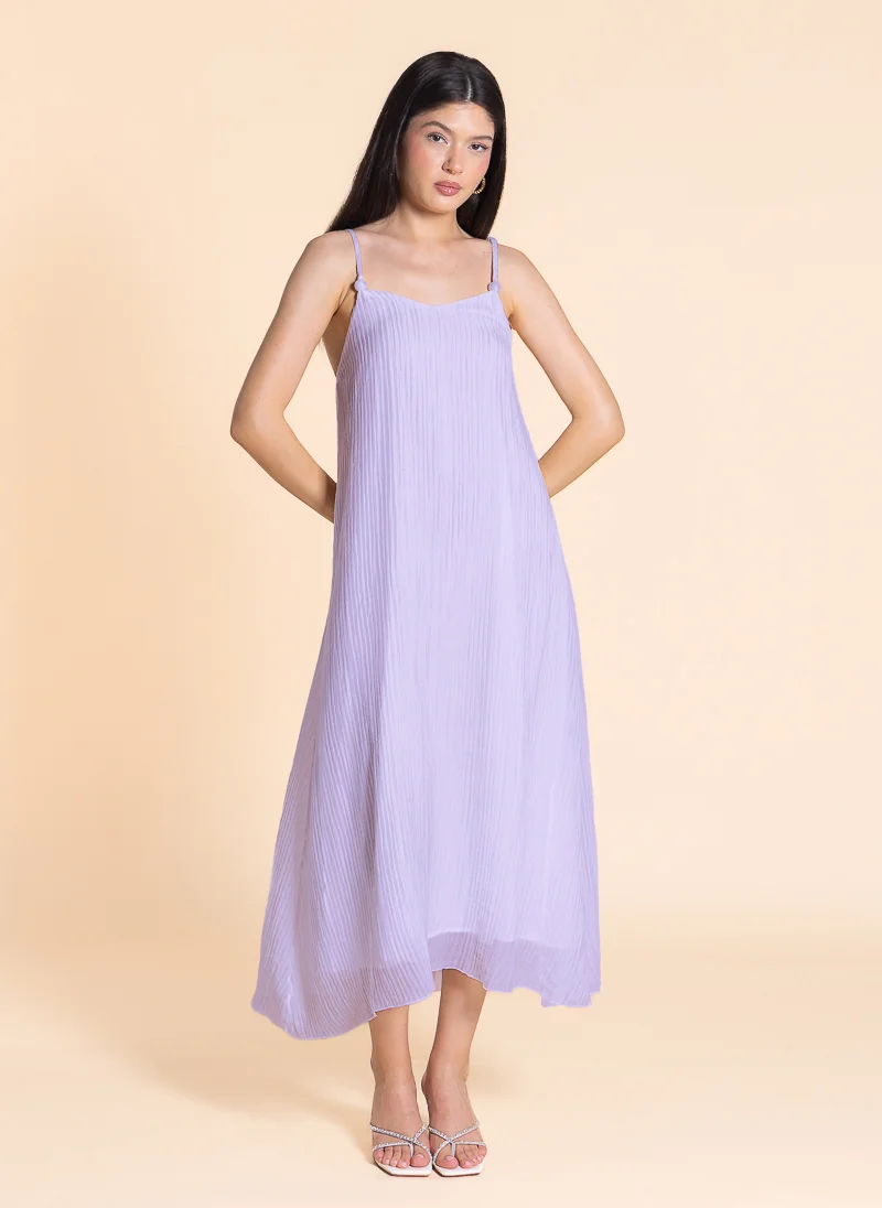 SHAPES Lavender Crinkle Midi Dress