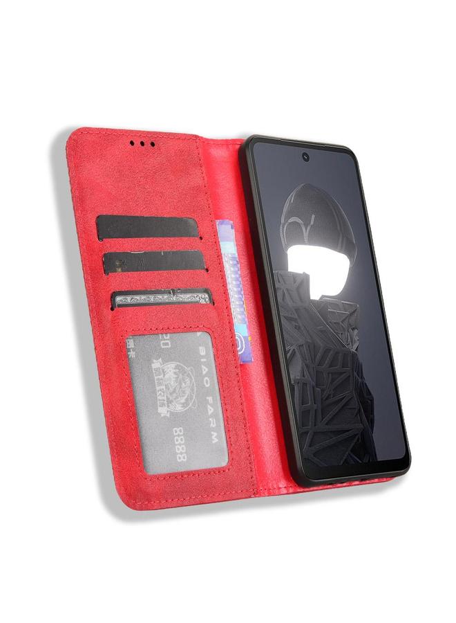 The Bros Phone Case For HMD Fusion 5G Magnetic Buckle Retro Texture Leather Phone Phone Case - Image 4