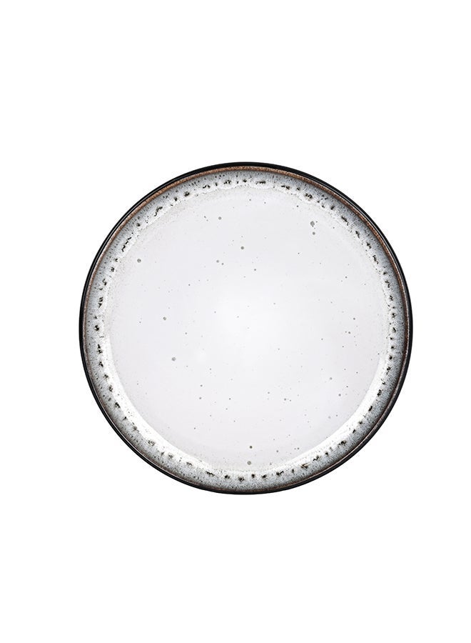 Ollieroo 16 piece Stoneware Dinnerware Set, Set for 4, Microwave & Dishwasher Safe, Reactive Black and White - Image 3