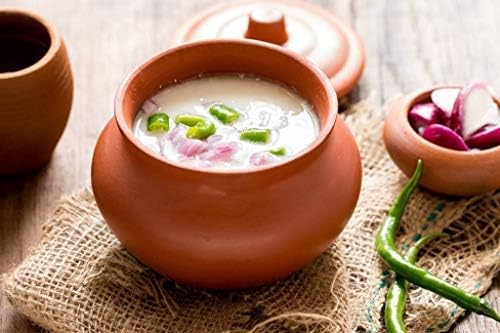 PALVIT CLAY ART GALLERY (P.C.A.G) Biryani Handi/Pot for Cooking and Serving with Lid Stylish Clay Curd Pot/Mitti Handi/Curd Bowl with Lid Mathani Coocking Handi Terracotta Mitti Handi (Mathani Handi, 1.8 LTR.) - Image 3