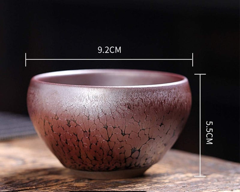 HAPPYDOG JianZhan Tenmoku Tea Coffee Cup Bowl Chinese Crafts Mug Designer Collection Ceremony Ancient Style Handmade Pink - Image 2