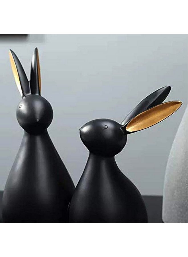 LADROX® Resin Rabbit Figurines for Home Decoration (Pack of 1, Black) - Image 2