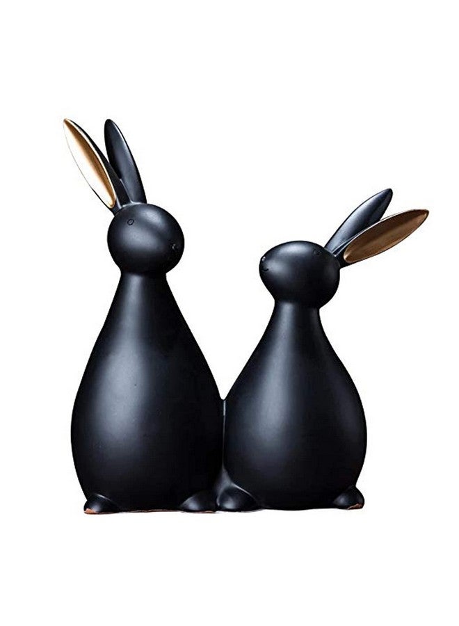 LADROX® Resin Rabbit Figurines for Home Decoration (Pack of 1, Black) - Image 1