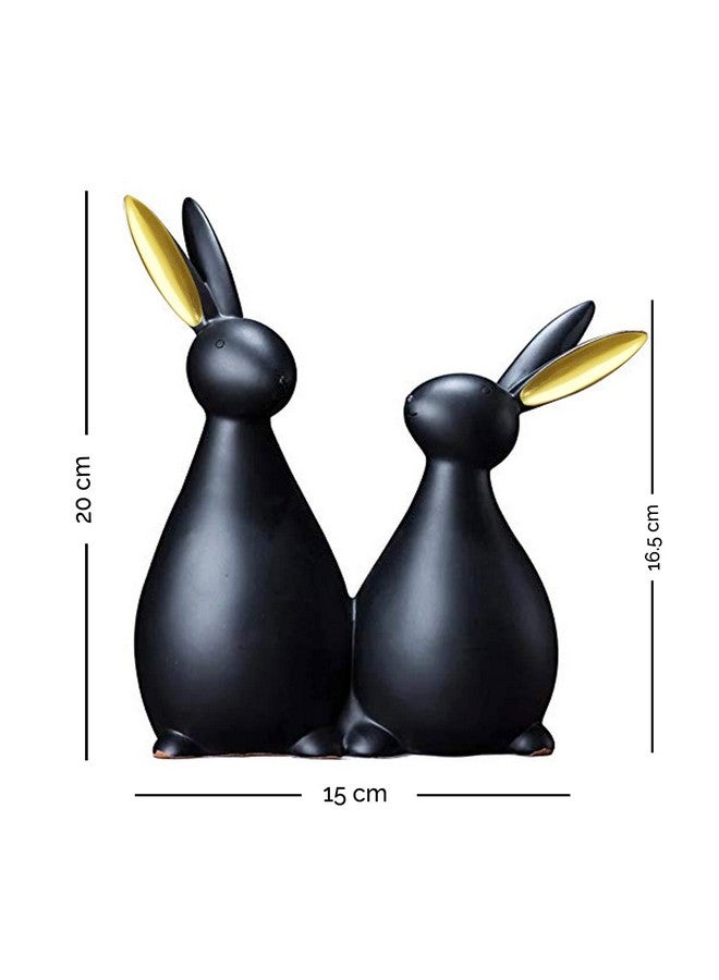 LADROX® Resin Rabbit Figurines for Home Decoration (Pack of 1, Black) - Image 4