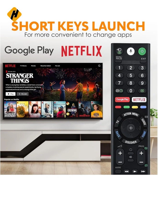 Replacement Remote Control for Sony RMF-TX300P TV with battery