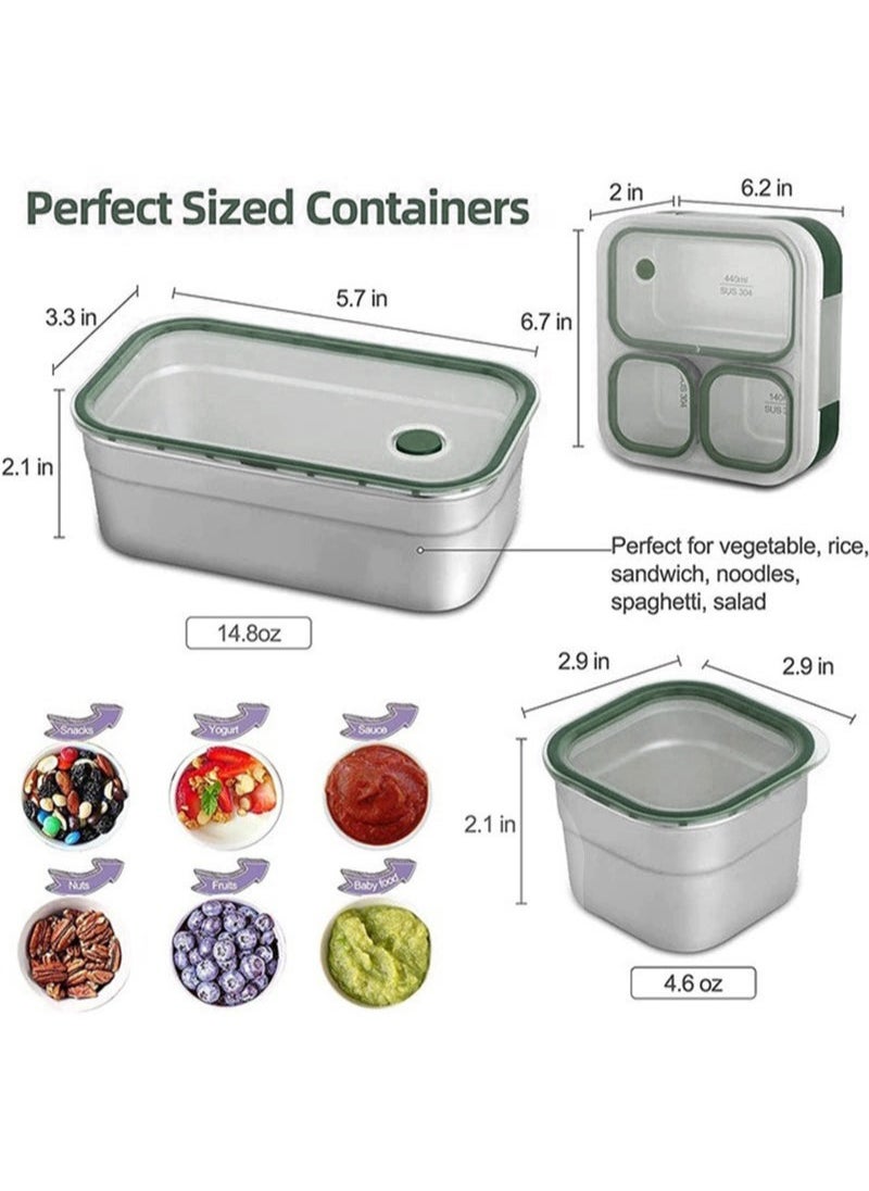 XiuWoo - Stainless Steel Lunch Box for Kid School,Office Lunch Containers,Insulated Bento Lunch Box with Bag - Image 1