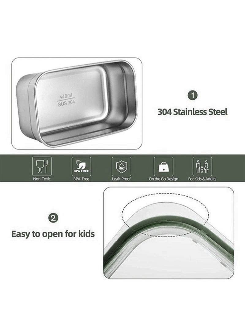XiuWoo - Stainless Steel Lunch Box for Kid School,Office Lunch Containers,Insulated Bento Lunch Box with Bag - Image 1