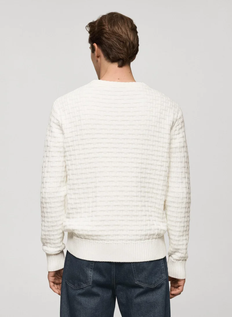 Mango Man Crossed Knit Sweater