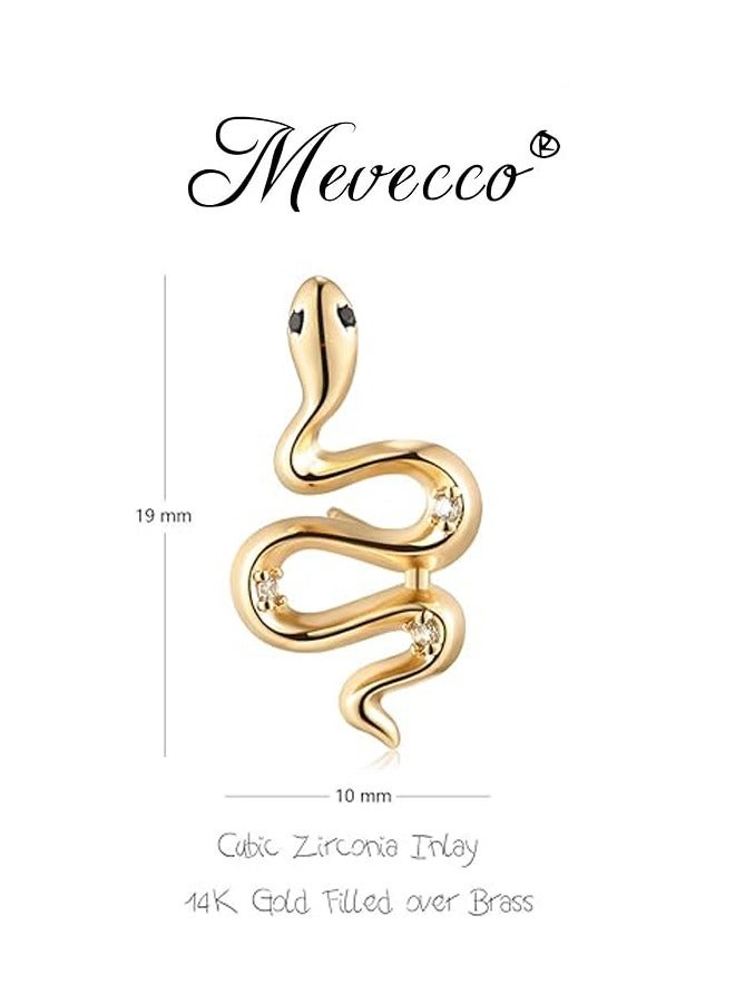 Mevecco Women Huggie Hoop Earrings Gold Ear Stud Cuff 14K Gold Filled Small Boho Beach Simple Delicate Handmade Hypoallergenic Jewelry Gift - Image 4