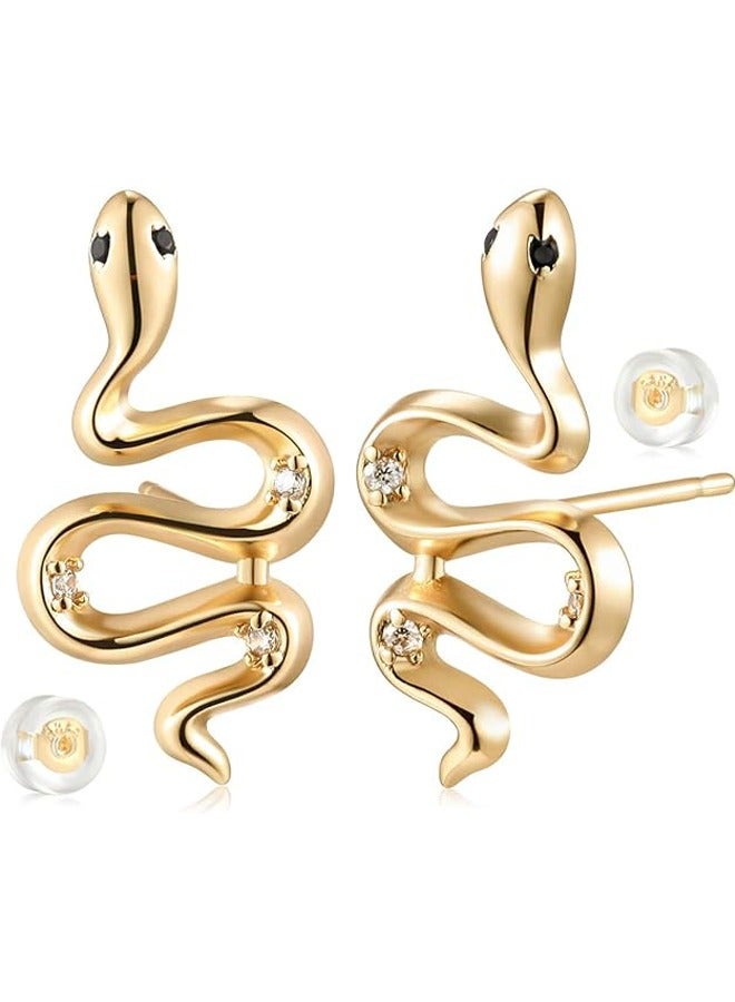 Mevecco Women Huggie Hoop Earrings Gold Ear Stud Cuff 14K Gold Filled Small Boho Beach Simple Delicate Handmade Hypoallergenic Jewelry Gift - Image 1