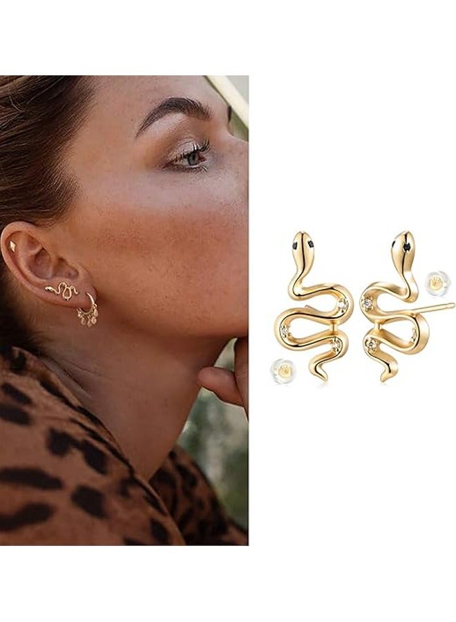 Mevecco Women Huggie Hoop Earrings Gold Ear Stud Cuff 14K Gold Filled Small Boho Beach Simple Delicate Handmade Hypoallergenic Jewelry Gift - Image 3