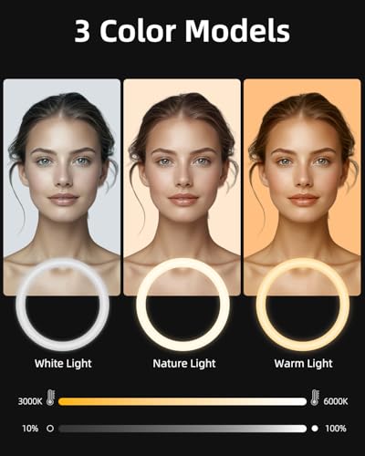 TODI 12" Ring Light with 63" extendable Tripod Stand, Selfie RingLight with Phone Holder and Selfie Remote, 2-in-1 Dimmable LED Ring Light for Makeup, Live Stream, Photography - Image 2