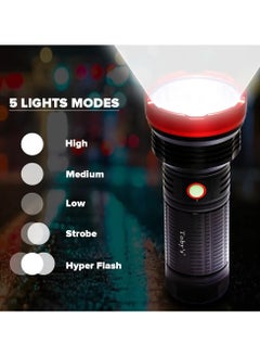 Toby's Toby's Rechargeable LED Flashlight - 2500 Meters Long Range - SST40 LED 2000 Lumen Bright Powerful Torch Light - High Strength Aluminium Alloy - Long Lasting Battery Life  - Image 5