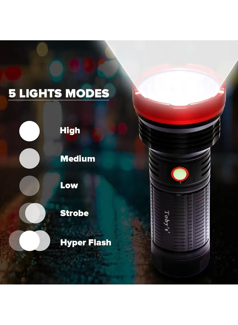 توبيز مصباح يدوي LED قابل لإعادة الشحن من توبي - مدى طويل 2500 متر - SST40 LED 2000 لومن ضوء شعلة قوي - سبائك ألومنيوم عالية القوة - عمر بطارية طويل الأمد - Image 5