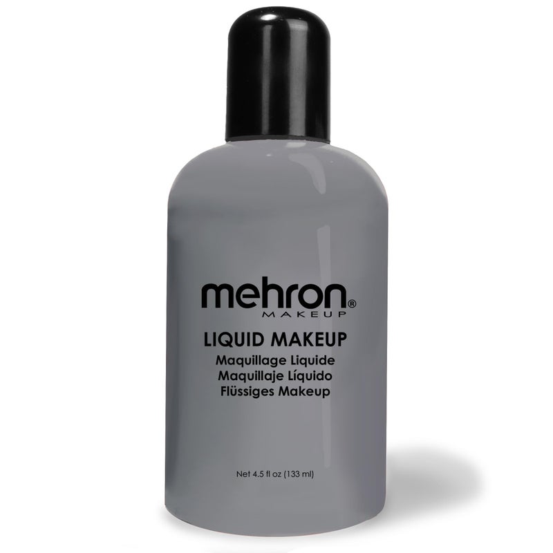 Mehron Makeup Liquid Makeup | Face Paint and Body Paint Perfect for Halloween, Cosplay I Air Brush Compatible 4.5 oz (133 ml) (MONSTER GREY) - Image 1