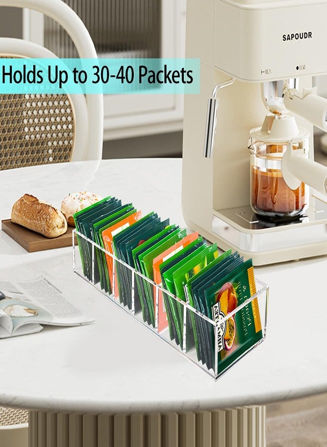 Tasybox Tea Bag Organizer, Acrylic Tea Bag Holder, Clear Small Tea Packet Storage Box for Drawer, Countertop, Pantry, Kitchen, Cabinet, Shelf, 1 Pack - Image 2