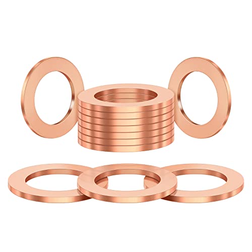 DEEFILL 20Pcs M12 12  18  15 Oil Drain Plug Red Copper Gaskets Crush Washers Seal Ring Replacement for Select Models DFL044