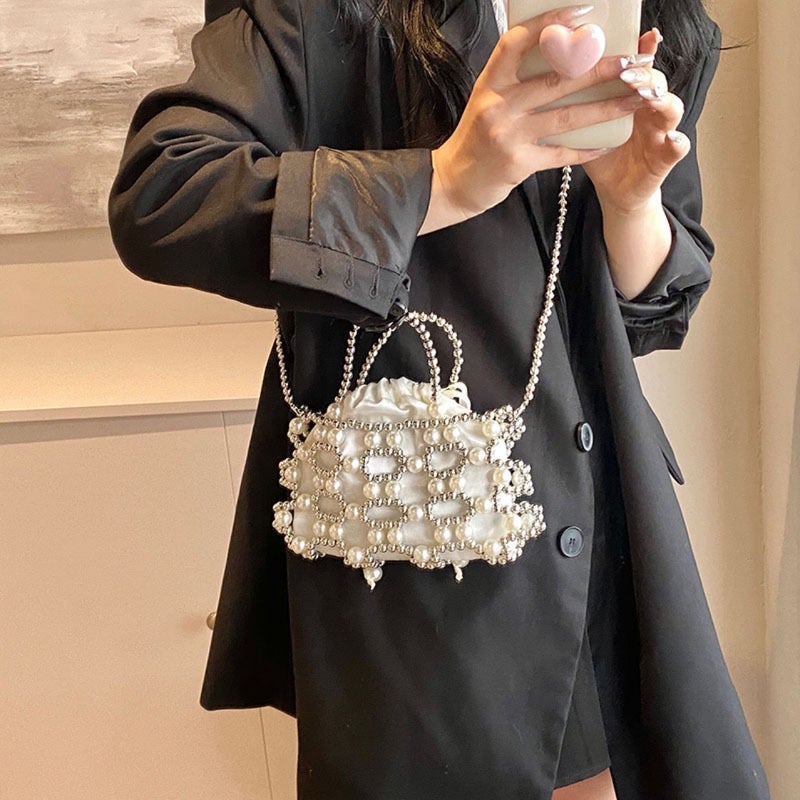 This Year'S Popular Handbag 2024 Women'S Bag Western Style Beaded Shoulder Bag Distinctive Contrast Color Crossbody Bag Trendy - Image 1