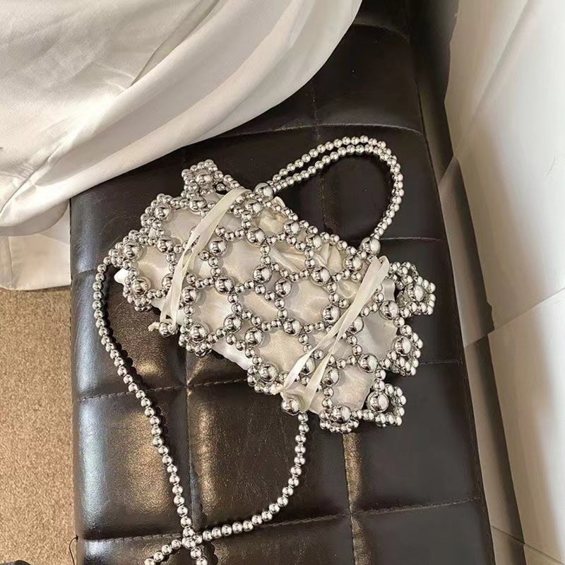 This Year'S Popular Handbag 2024 Women'S Bag Western Style Beaded Shoulder Bag Distinctive Contrast Color Crossbody Bag Trendy - Image 2