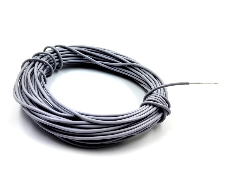 INVENTO 10mtr 20 AWG 05 sqmm 15A Tinned Copper PVC Wire Flexible Grey Cable 17mm Dia High Temperature for DIY - Image 1