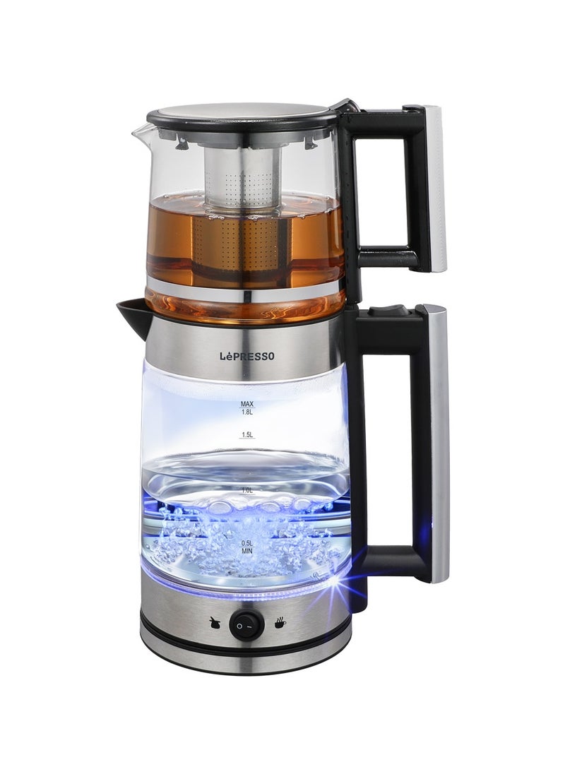 1.8L Electric Kettle with 1.2L Turkish Tea Maker / Auto Shut Off / Boil Dry Protection / Keep Warm Mode / Detachable Tea Filter - Black - pzsku/ZFBD5B05A864550218C05Z/45/_/1732539093/2ba30599-c6b9-4d22-ad46-309206cbb249