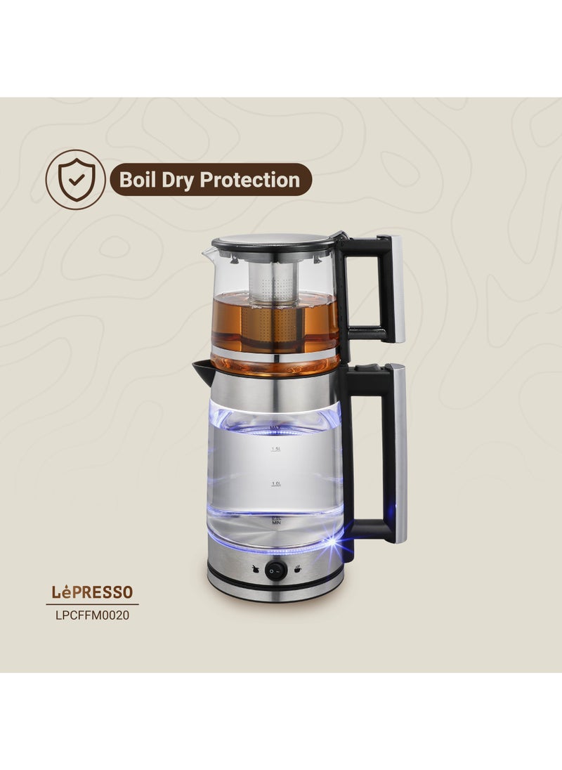 1.8L Electric Kettle with 1.2L Turkish Tea Maker / Auto Shut Off / Boil Dry Protection / Keep Warm Mode / Detachable Tea Filter - Black - pzsku/ZFBD5B05A864550218C05Z/45/_/1736236591/e5a987fb-b4a5-4424-bc04-9dbb7998cded