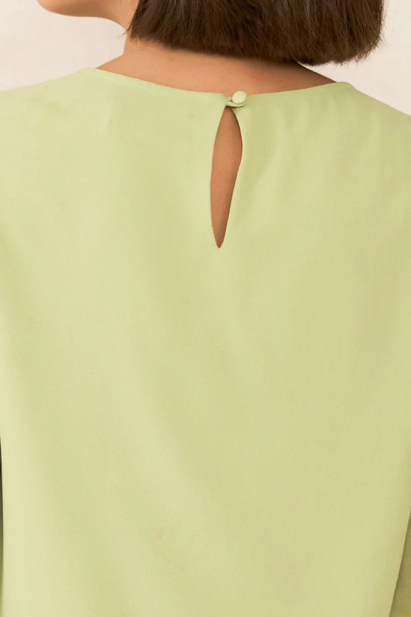 Virgio  VIRGIO Georgette Vertical Ruffle Detail Top for Women | Best Price UAE