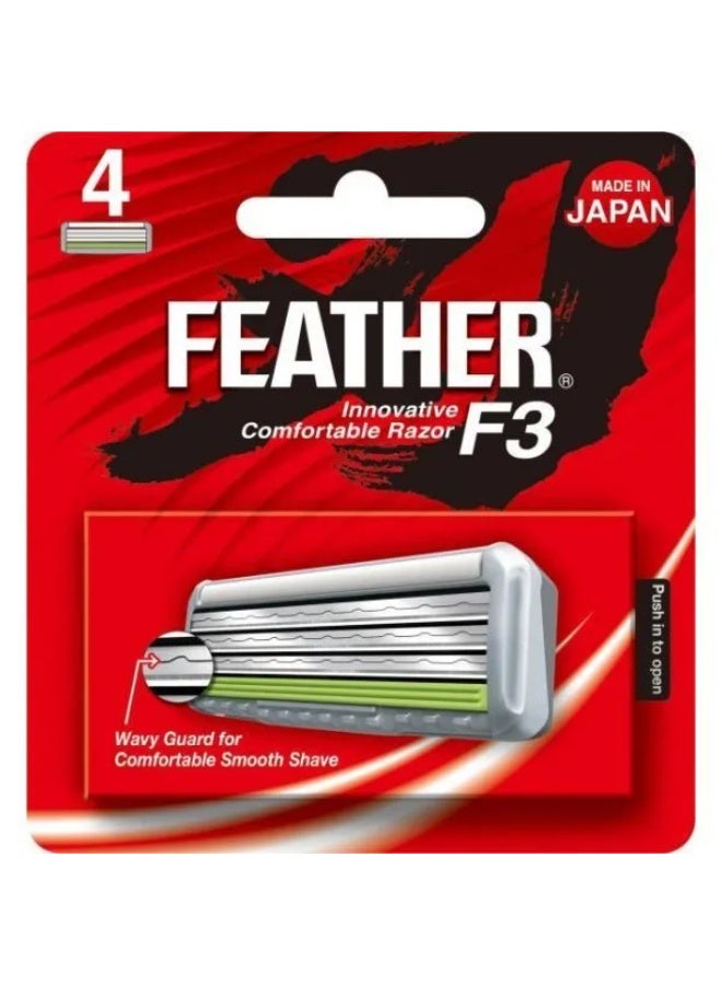 Feather Innovative Comfortable Razor F3 Blades (4ps pack)
